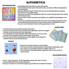 Skaleups Alphabetica 4-in-1 Educational Activity Kit, Alphabet Learning Set with Puzzle Cards and Write & Erase Board, Ages 3+