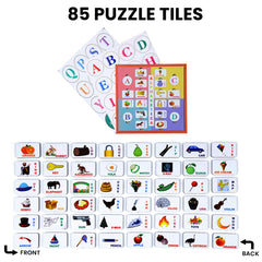 Skaleups Alphabetica 4-in-1 Educational Activity Kit, Alphabet Learning Set with Puzzle Cards and Write & Erase Board, Ages 3+