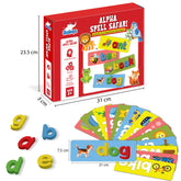 Skaleups Alpha Safari English Spelling Letter Early Learning, Fun Alphabet Word Puzzle Game with Flash Cards for Kids - Educational Preschool Toys & Games - Gift for Age 3-6 Years