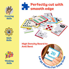 Skaleups Number Puzzle Kindergarten Math Games - STEM Matching Puzzle for Toddlers Kids Ages 3-5 - Educational Counting Toys Preschool Learning Activities