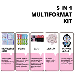 Skaleups Mathematica 4 In 1 Maths Learning Activity Box With 30 Jigsaw Puzzles, Wooden Boards, Numbers Tiles And Learning Clock L Educational Toys/Gifts For 5-6 Years Kids
