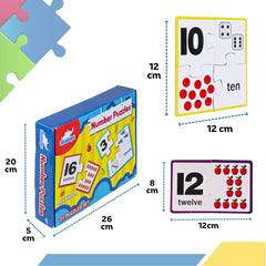 Skaleups Number Puzzle Kindergarten Math Games - STEM Matching Puzzle for Toddlers Kids Ages 3-5 - Educational Counting Toys Preschool Learning Activities