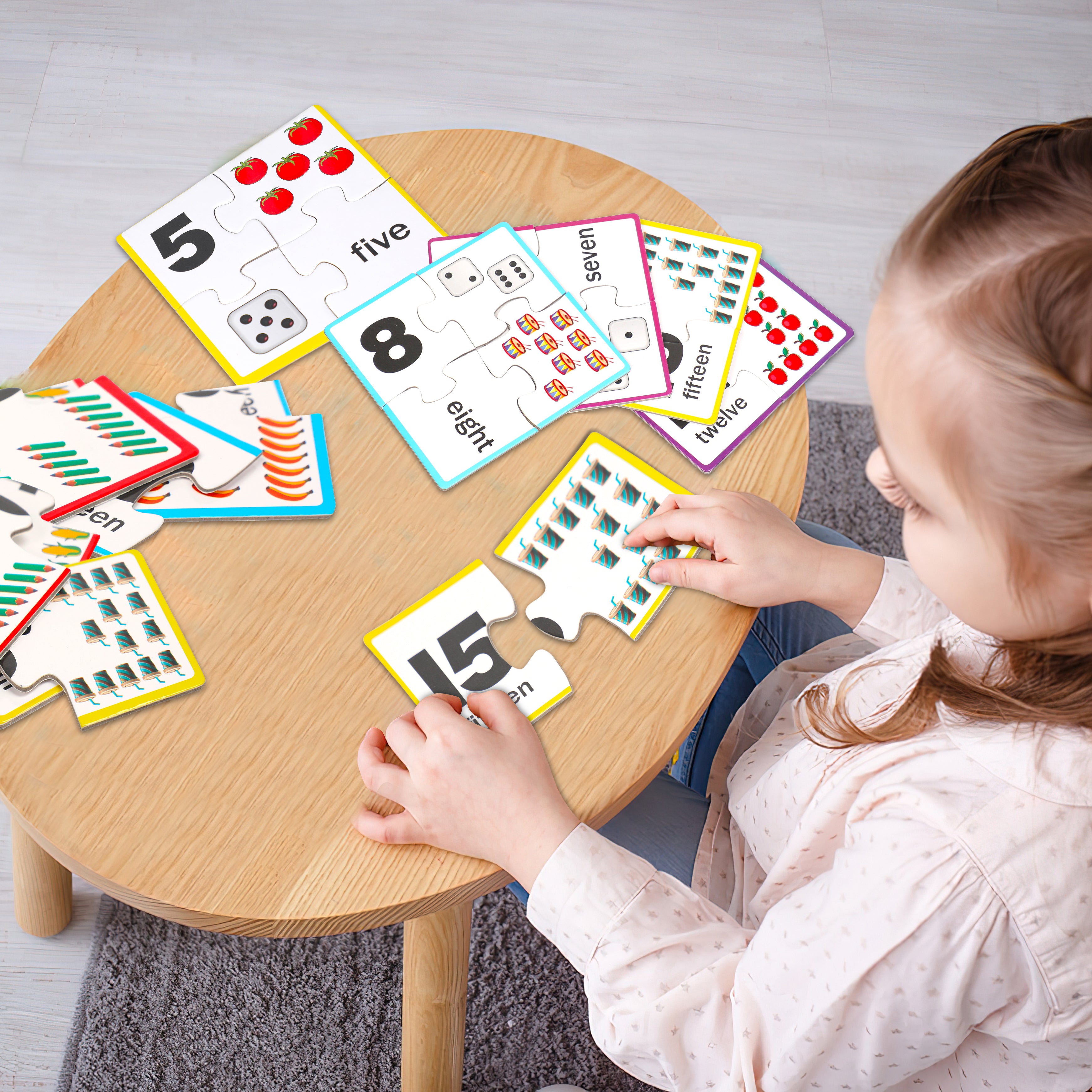 Skaleups Number Puzzle Kindergarten Math Games - STEM Matching Puzzle for Toddlers Kids Ages 3-5 - Educational Counting Toys Preschool Learning Activities