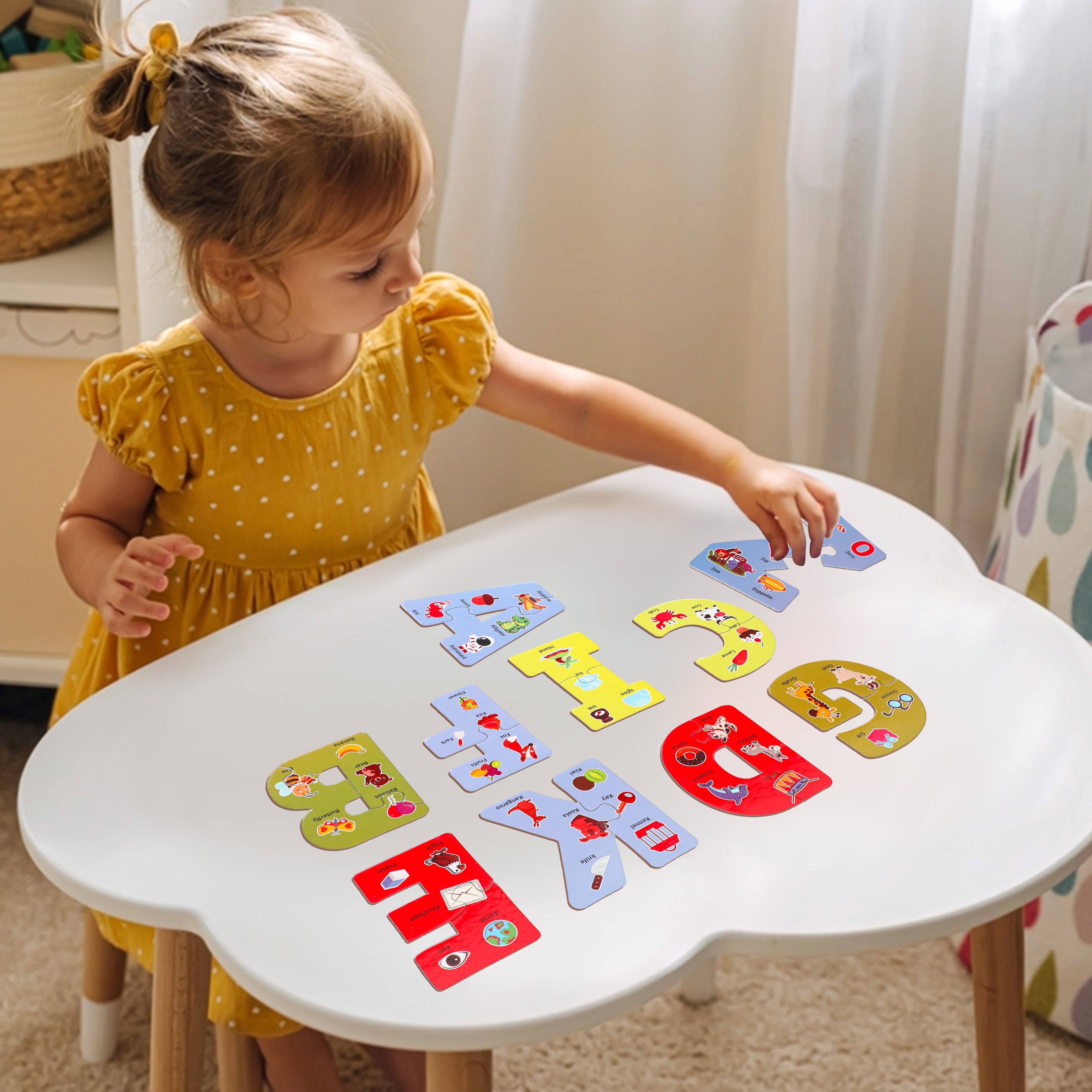 Skaleups Alphabet Puzzles for Kids Ages 3-5, ABC Learning for Toddlers Ages 3+, Sight Words Letter Puzzles Montessori Toys Educational STEM for Preschool Boys Girls Kids Gifts