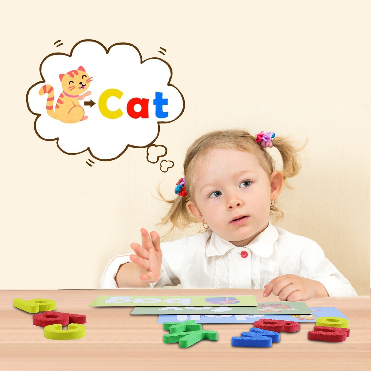 Skaleups Alpha Safari English Spelling Letter Early Learning, Fun Alphabet Word Puzzle Game with Flash Cards for Kids - Educational Preschool Toys & Games - Gift for Age 3-6 Years