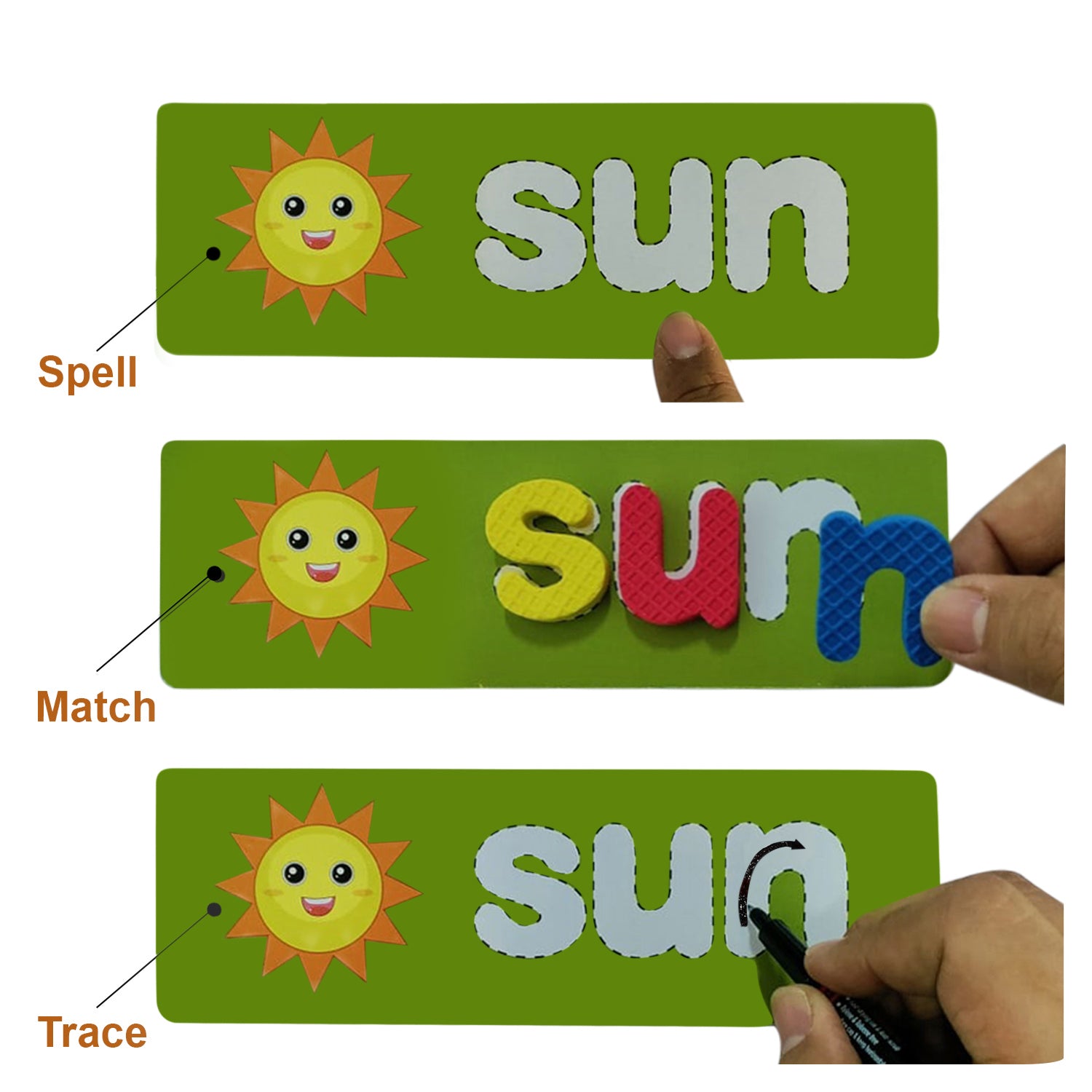 Skaleups Alpha Safari English Spelling Letter Early Learning, Fun Alphabet Word Puzzle Game with Flash Cards for Kids - Educational Preschool Toys & Games - Gift for Age 3-6 Years